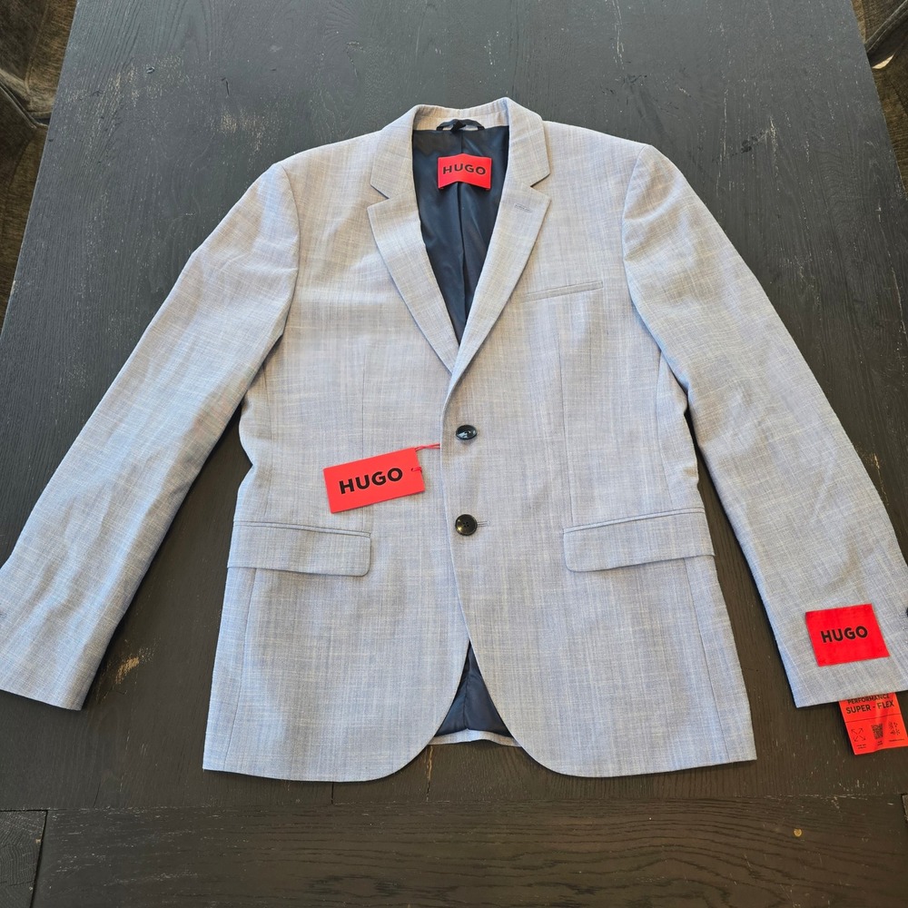 Hugo Boss Mens 38S Extra Slim Fit Blazer Blue Performance Super-Flex 50476628